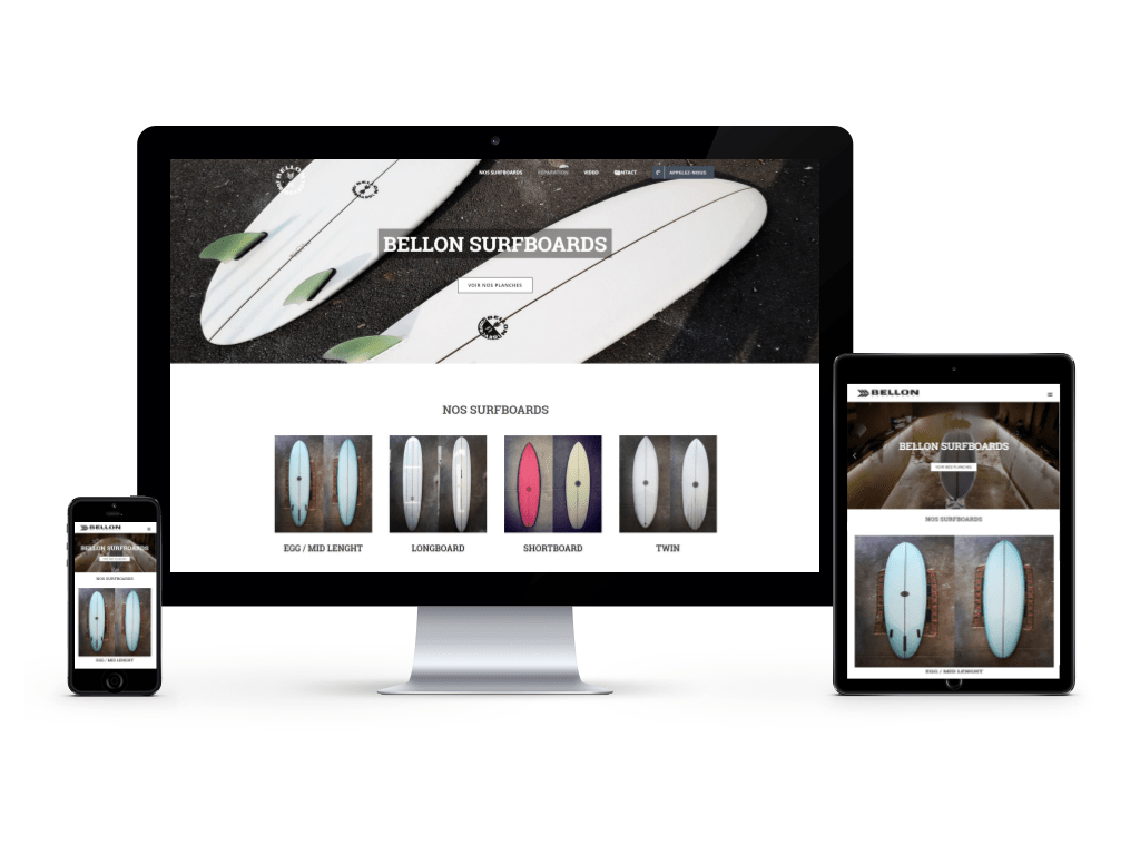 Aperçu du site Bellon Surfboards